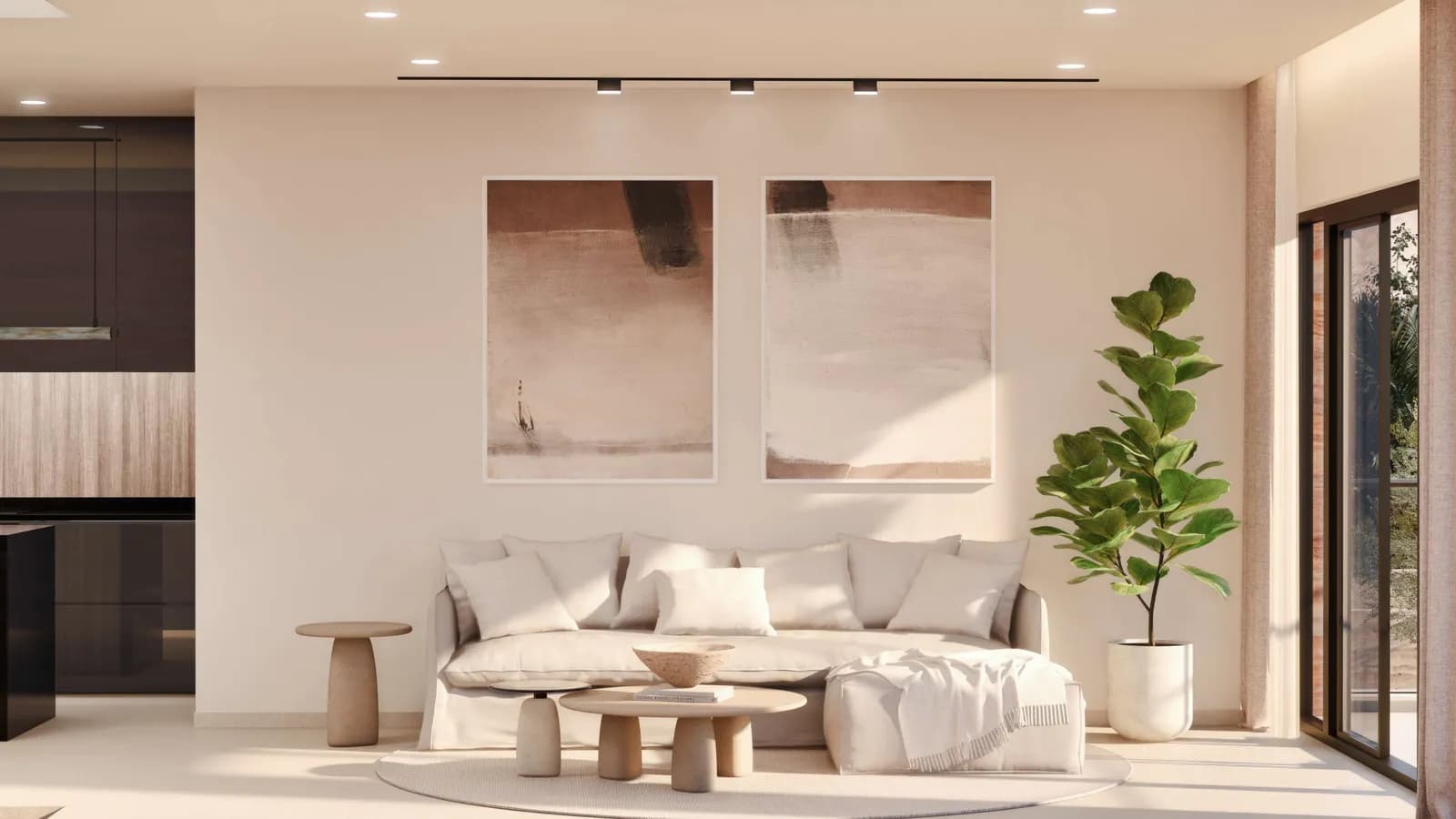Luma villa living-room concept, official developer rendering