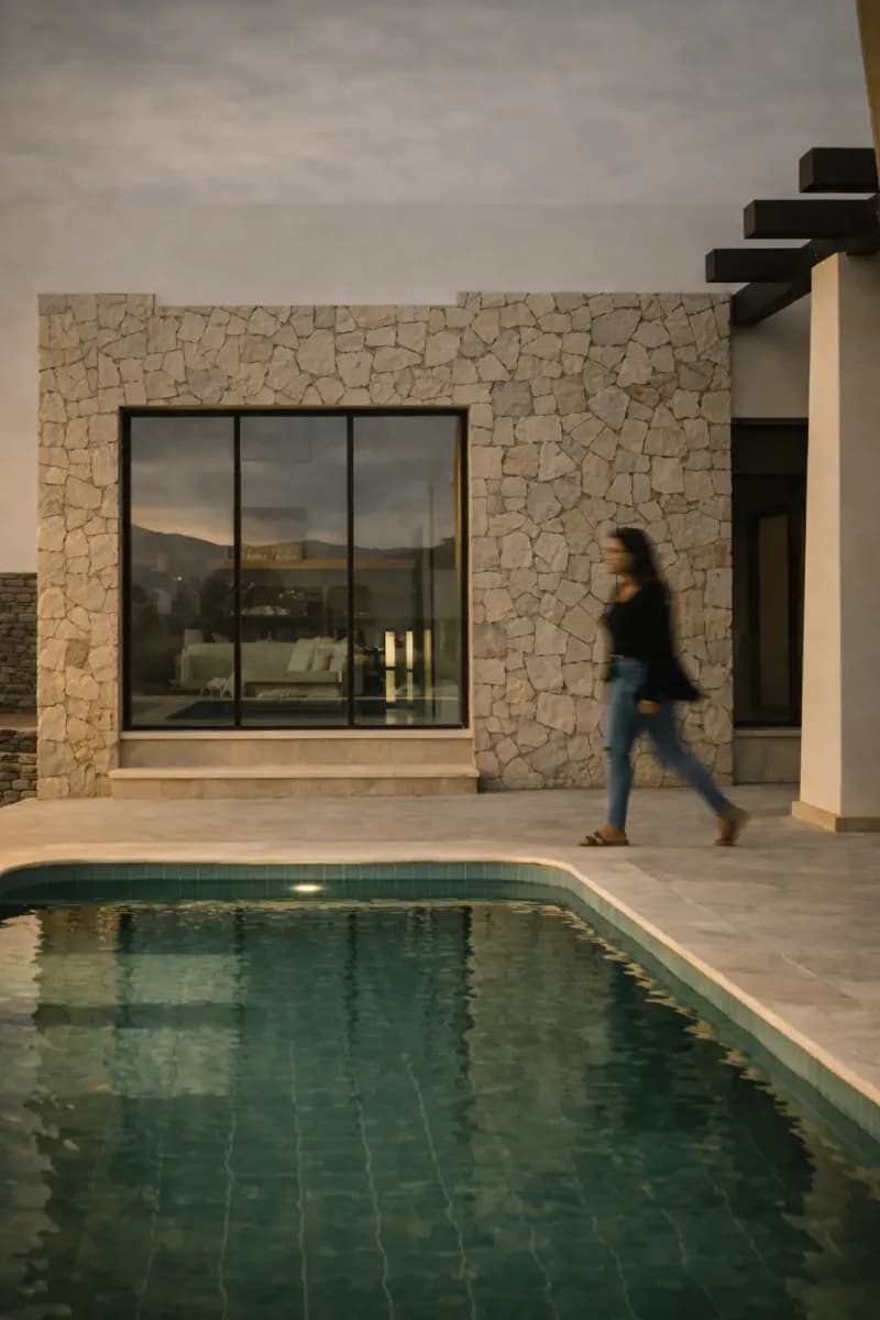 Olive Farms campaign: outdoor living, official campaign image, not a verified residence design