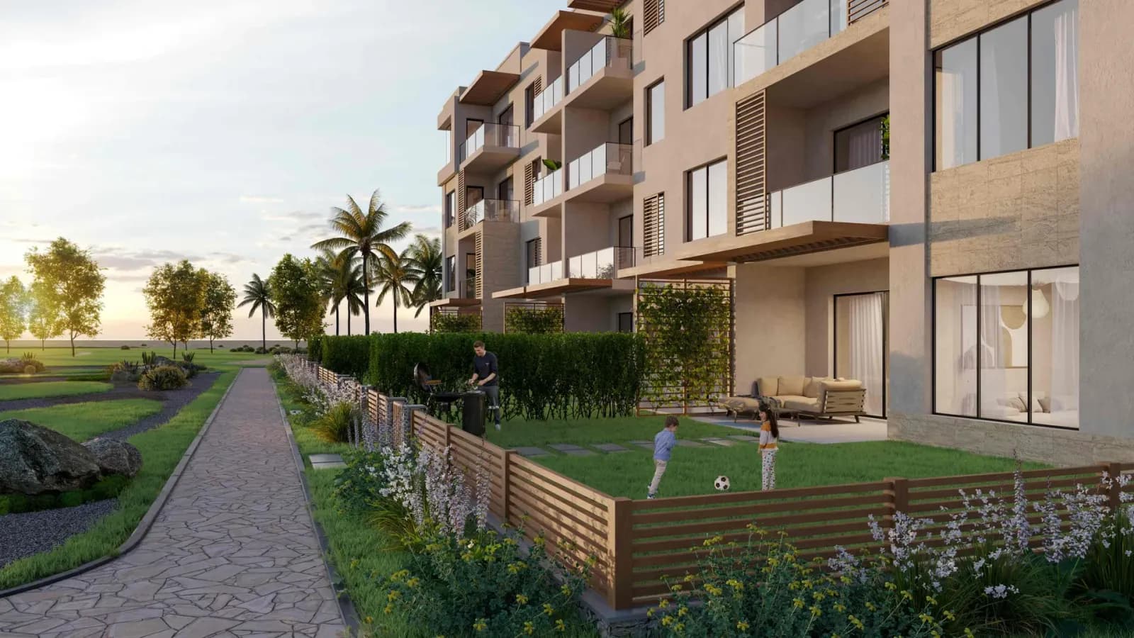 Solaris home and landscaped grounds, official developer rendering