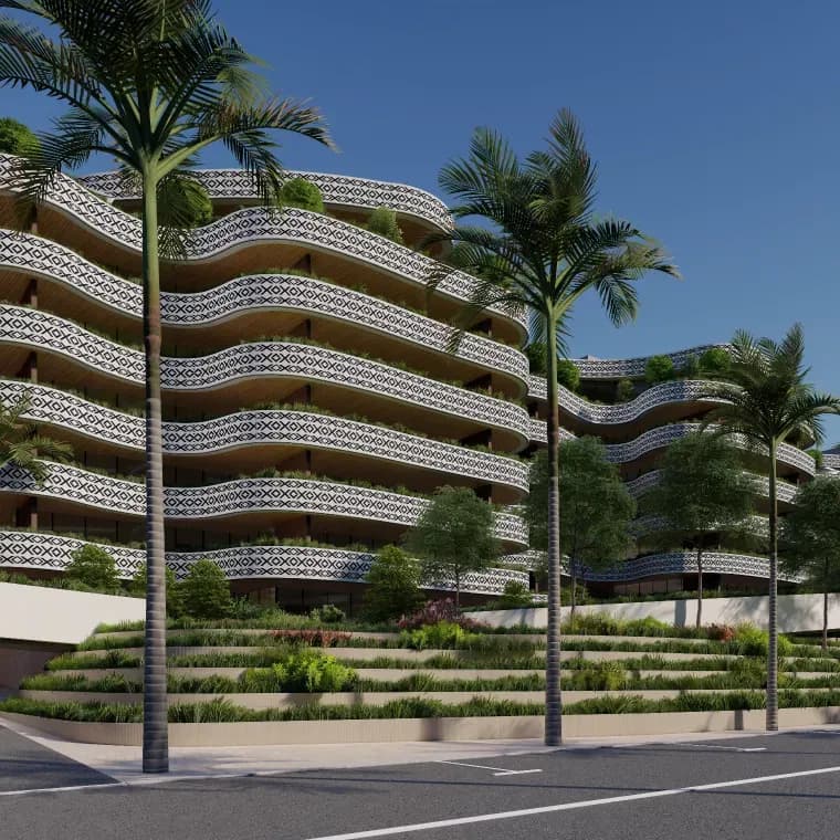 Yenaier landscaped setting, official developer rendering